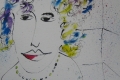 Femme aux cheveux bleus