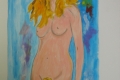Nue sur Fond Bleu