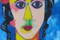 Femme au collier bleu