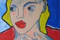 femme aux levres Rouge